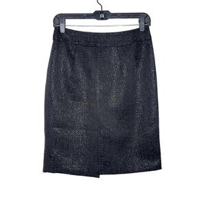 Banana Republic Metallic Pencil Skirt Black Lined Workwear Sz 4